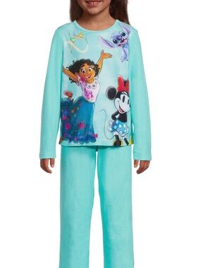 Disney Girls Licensed Character Long Sleeve Top and Pants Sleep Set, 2-Piece